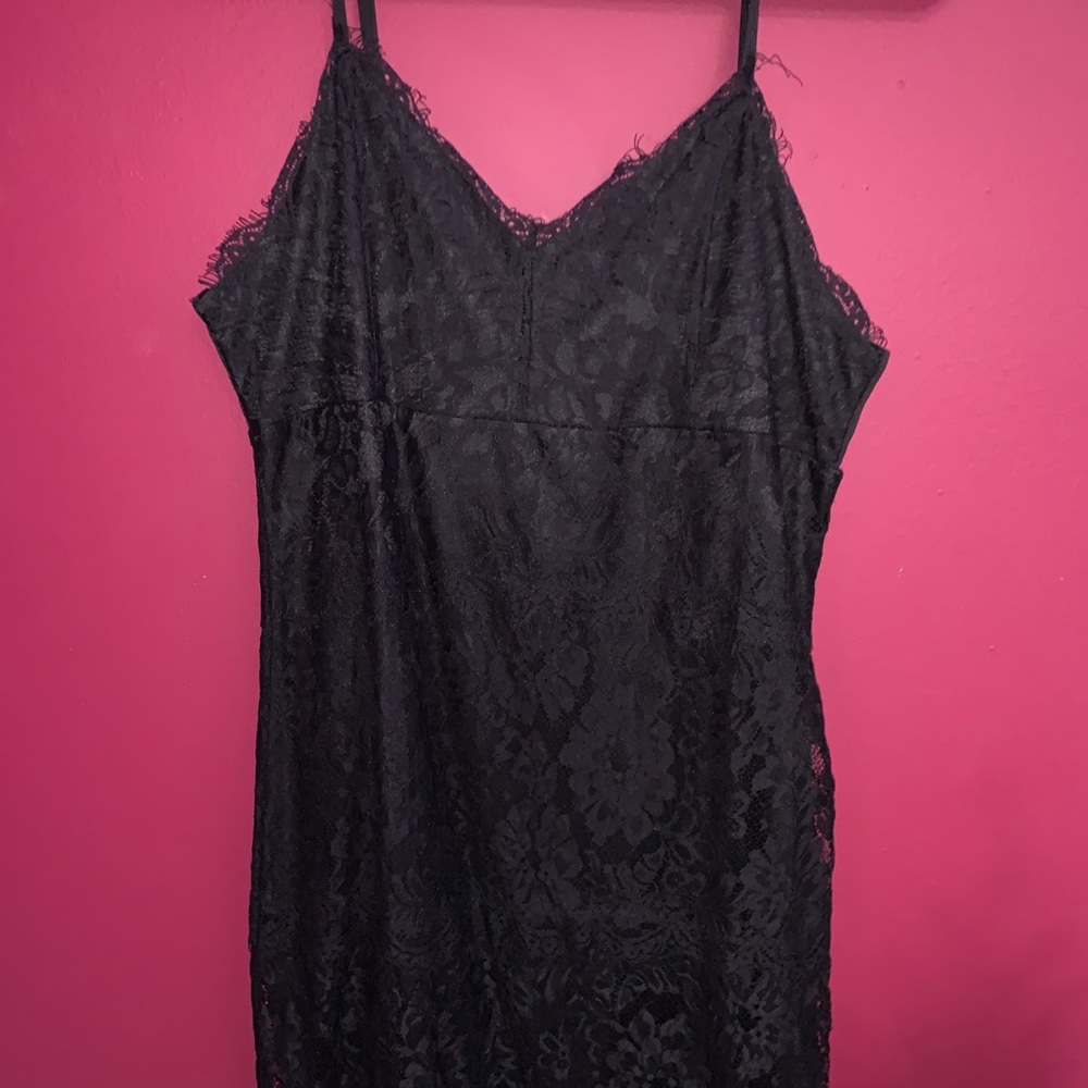 Mini black lace dress
